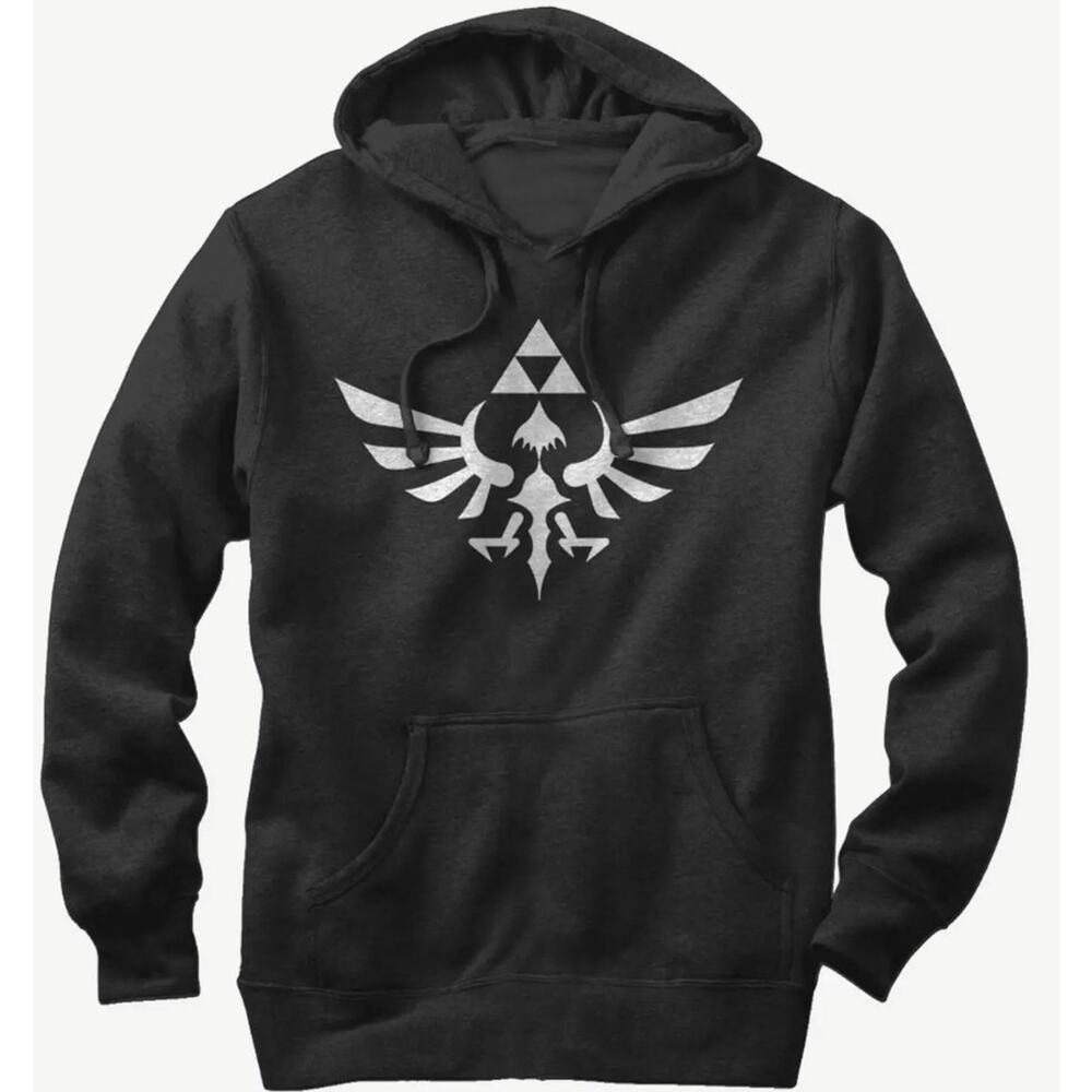 Y2K Black Long Sleeved Nintendo Zelda Hoodie Jersey 2XL Label Measures 46" Chest